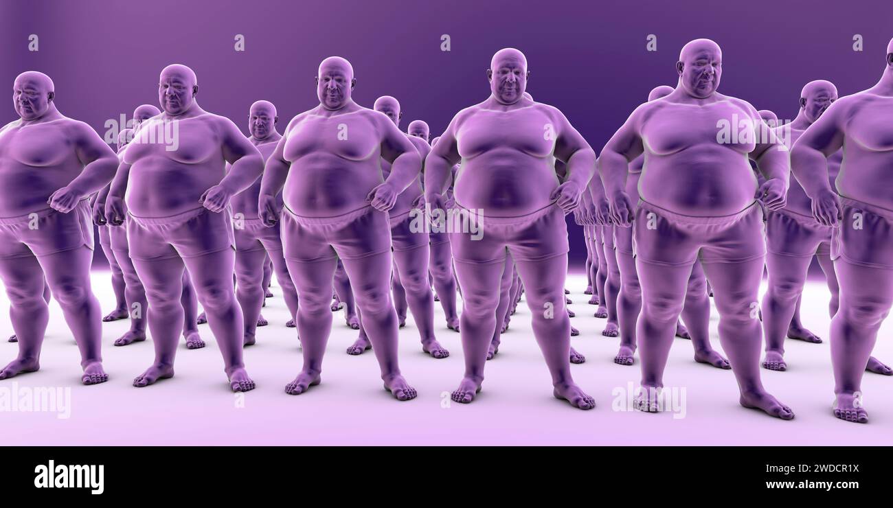 Klone von übergewichtigen Menschen, Illustration Stockfoto