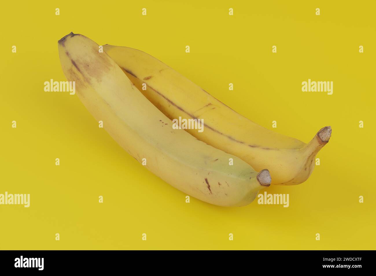 Foto von frischer Banane auf gelbem Hintergrund Stockfoto