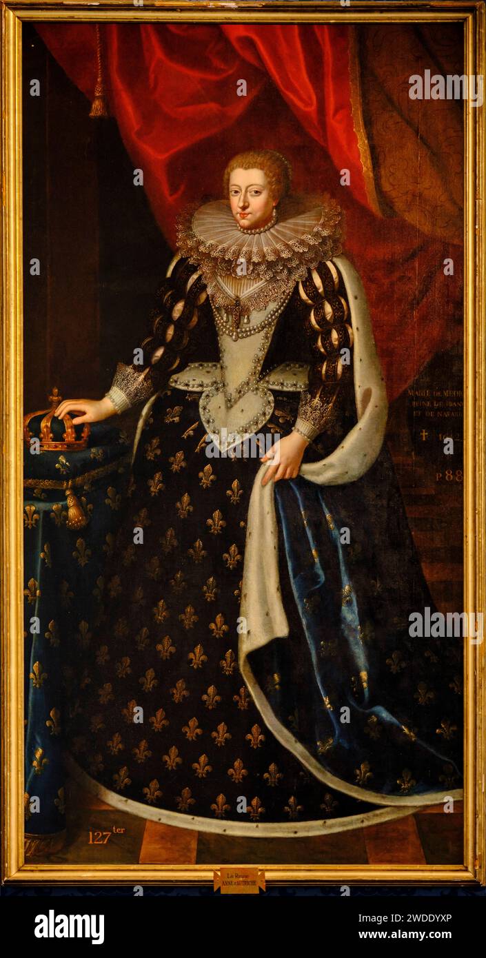 Frankreich, Loir-et-Cher (41), Loire-Tal, das von der UNESCO zum Weltkulturerbe erklärt wurde, Chambord, Anne von Österreich in Trauerkleidung, Werkstatt von Karl und Henri Stockfoto