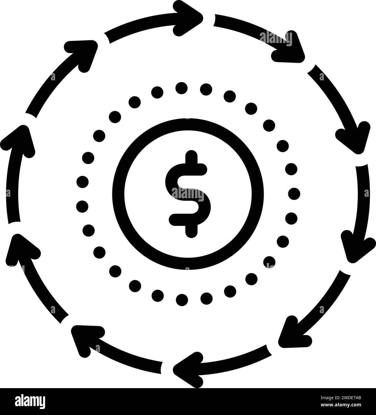 Symbol für Cashflow, Geldtransfer Stock Vektor