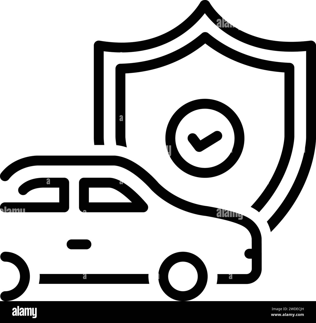 Symbol für Versicherung, Autoversicherung Stock Vektor