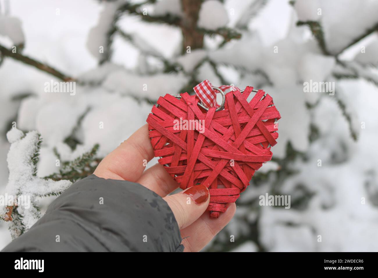 Rotes Herz-Ornament Stockfoto
