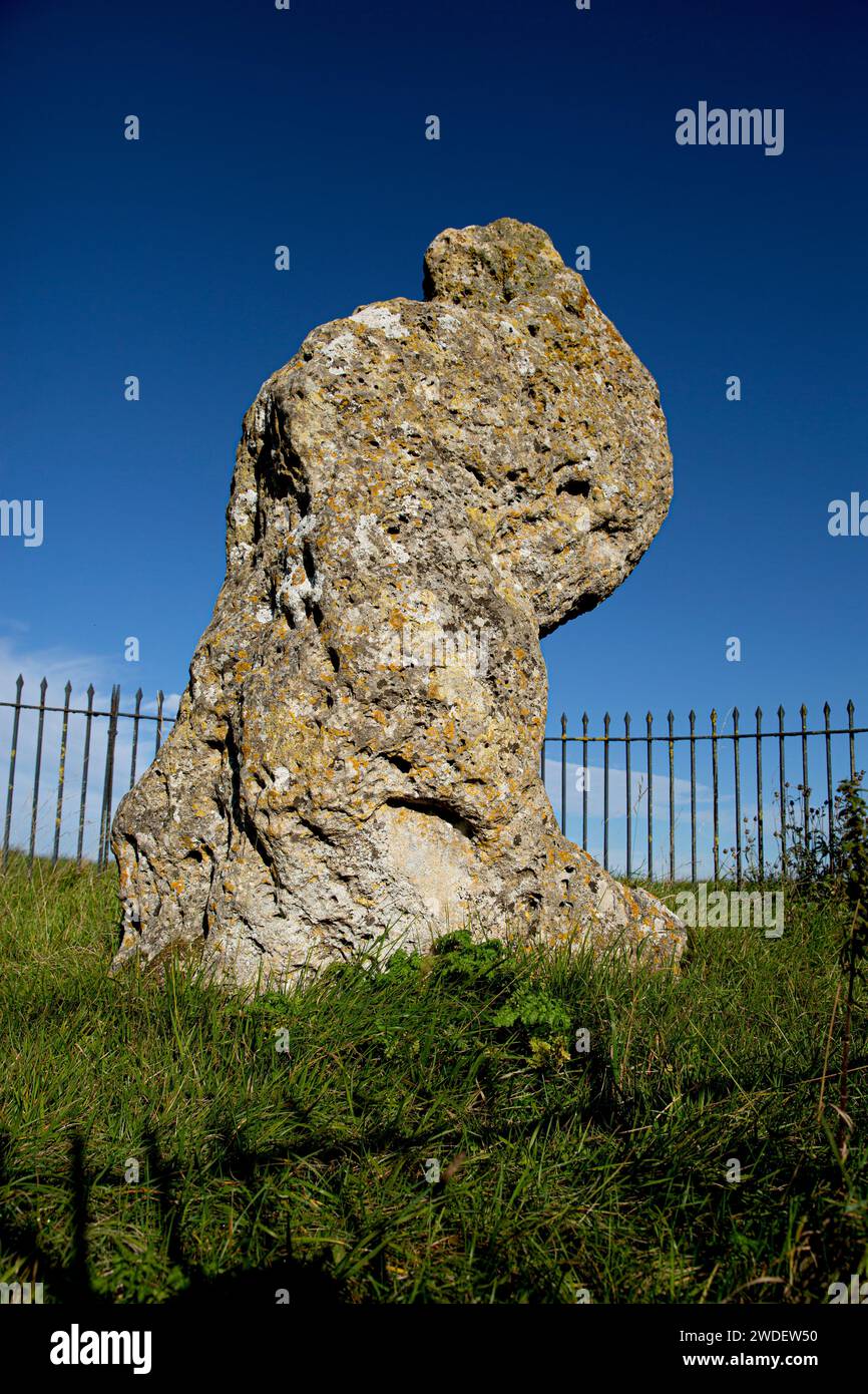 King Stone, Rollright Stones megalithisches Monument in Little Rollright bei Chipping Norton, Oxfordshire, England Stockfoto