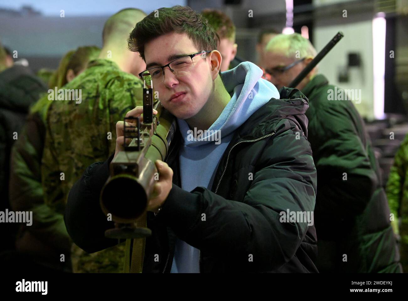 Zagreb, Kroatien. Januar 2024. Tag der offenen Tür der kroatischen Militärakademie Dr. Franjo Tudjman, in Zagreb, Kroatien, am 20. Januar 2024. Foto: Marko Lukinic/PIXSELL Credit: Pixsell/Alamy Live News Stockfoto