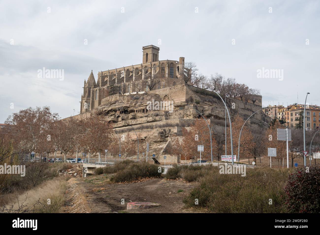 Die Stiftsbasilika Santa Maria, auch bekannt als La Seu, romanisch-gotische Kirche in Manresa, Katalonien, Spanien Stockfoto