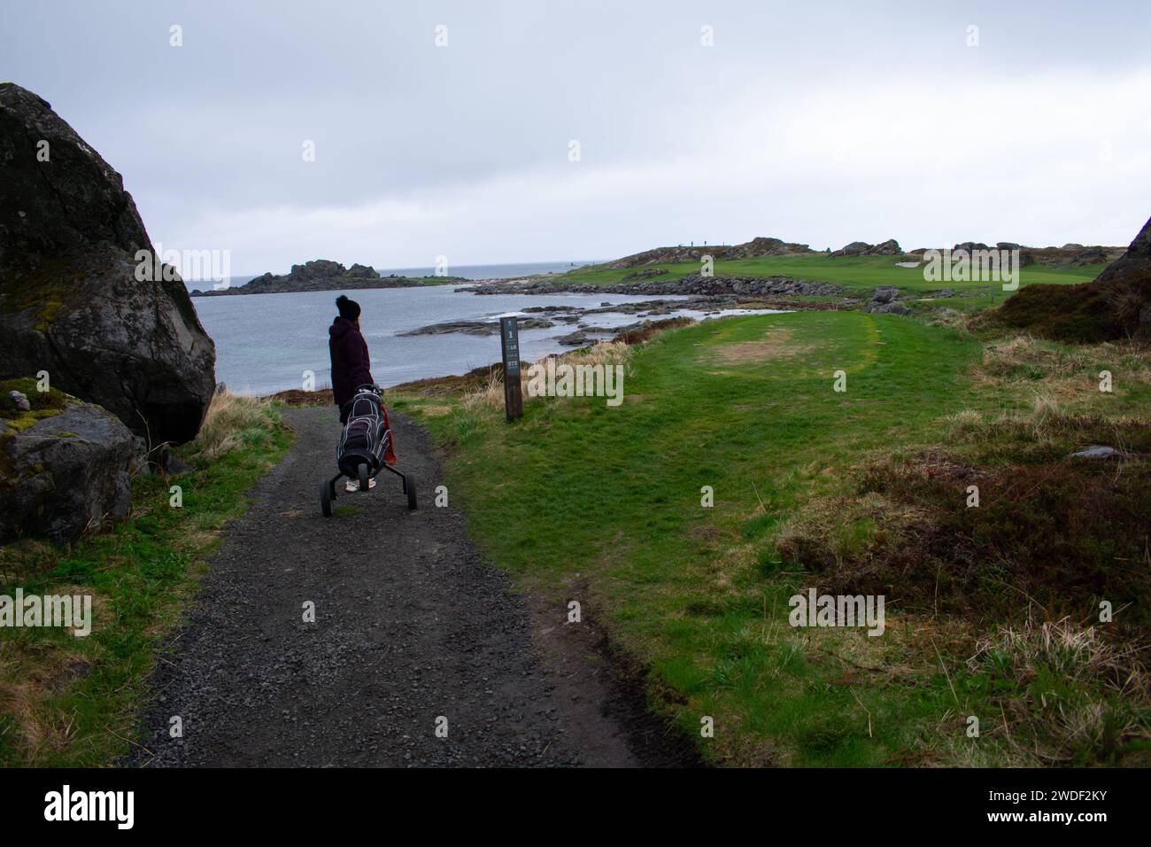 Lofoten Links Golf Course der nördlichste Golfplatz der Welt, Norwegen Stockfoto