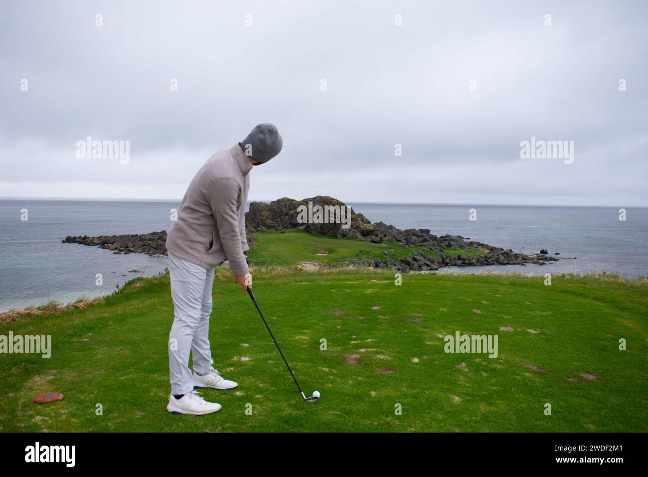 Lofoten Links Golf Course der nördlichste Golfplatz der Welt, Norwegen Stockfoto