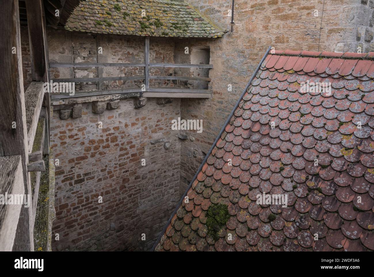 Malerischer Blick auf die mittelalterliche Stadt Rothenburg. Stockfoto