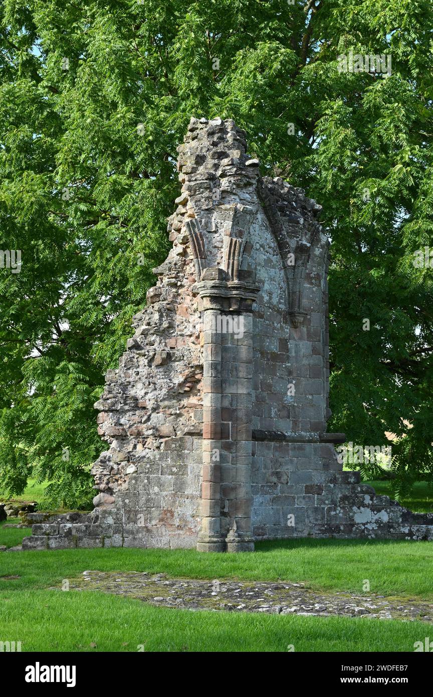 Ruinen der Zisterzienserabtei Croxden aus dem 12. Jahrhundert in Staffordshire England September Stockfoto