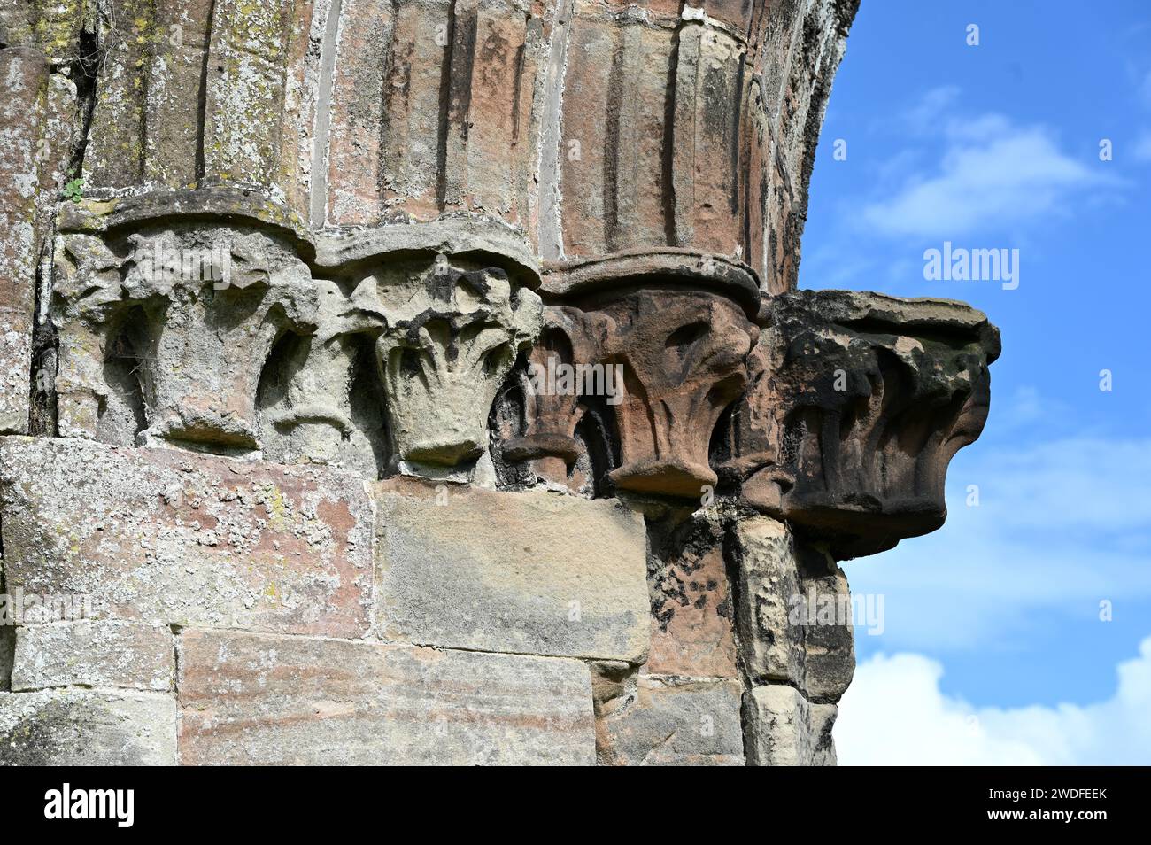 Ruinen der Zisterzienserabtei Croxden aus dem 12. Jahrhundert in Staffordshire England September Stockfoto