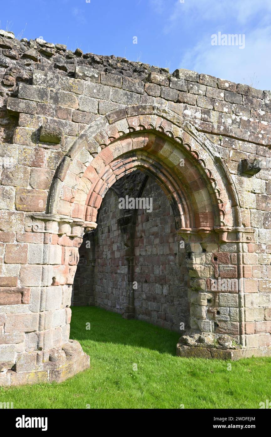 Ruinen der Zisterzienserabtei Croxden aus dem 12. Jahrhundert in Staffordshire England September Stockfoto