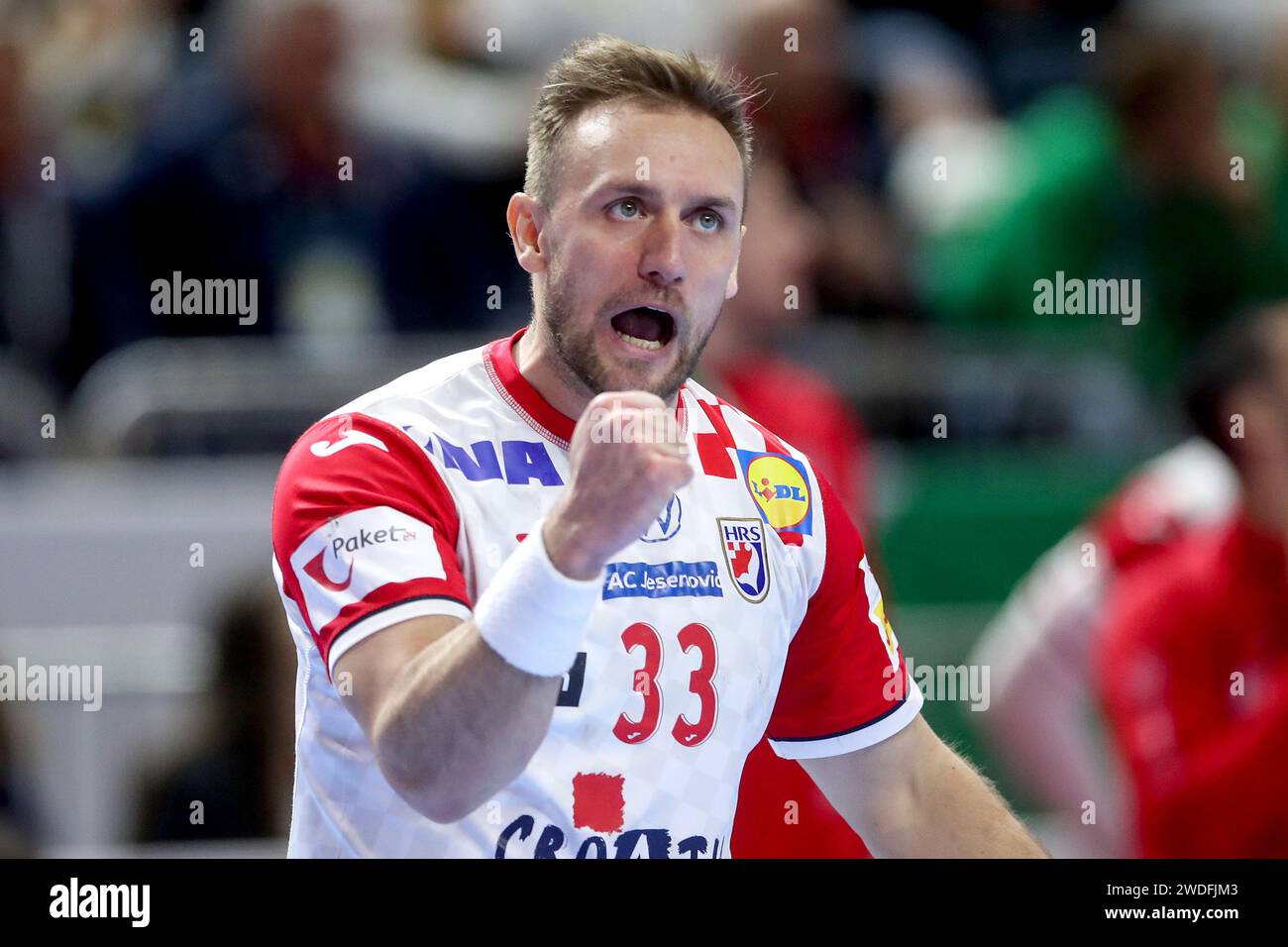 Zagreb, Kroatien. Januar 2024. Luka Cindric aus Kroatien feiert am 20