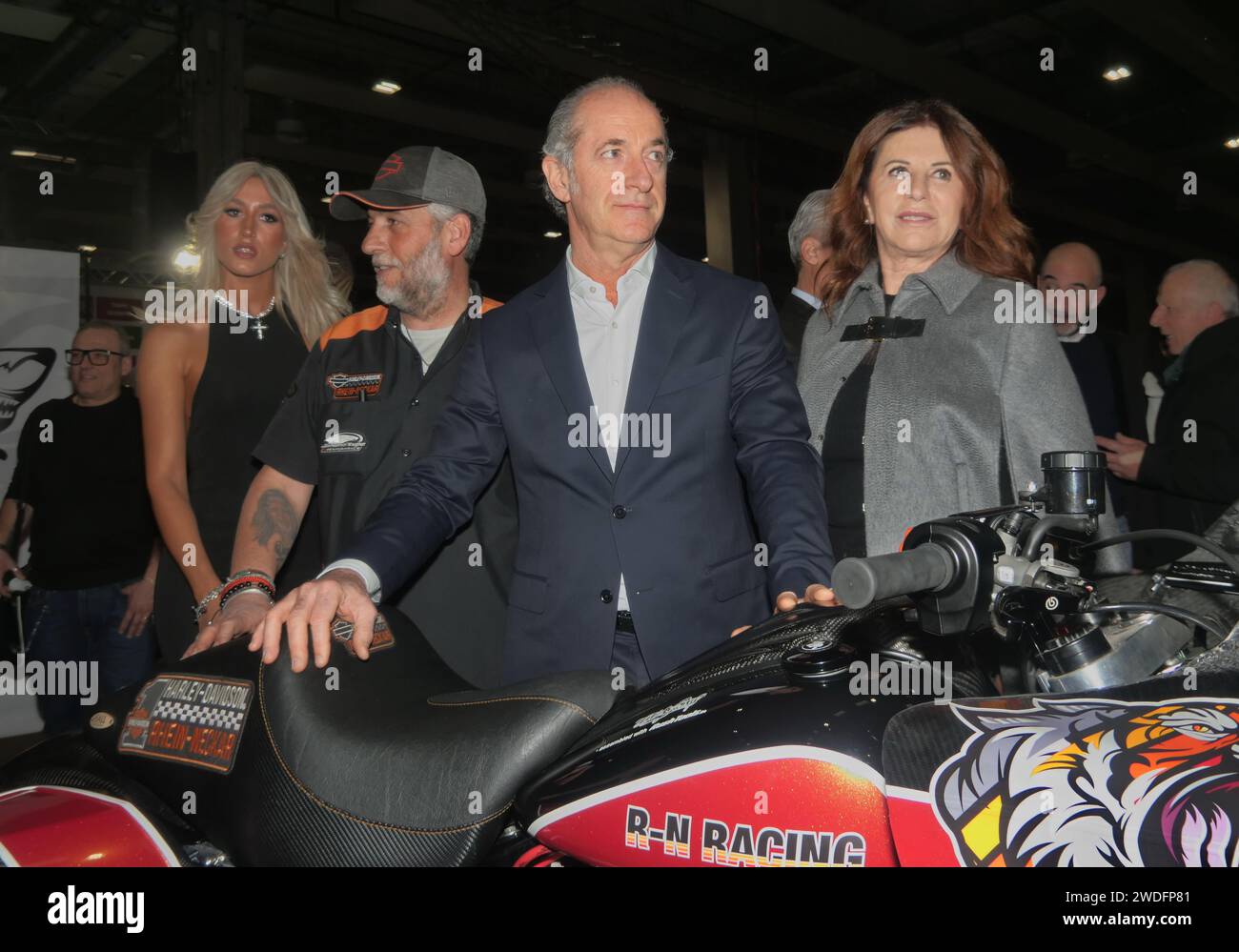 Gouverneur von Veneto Gian Luca Zaia auf der Motor Bike expo Verona, Veneto, Italien Stockfoto