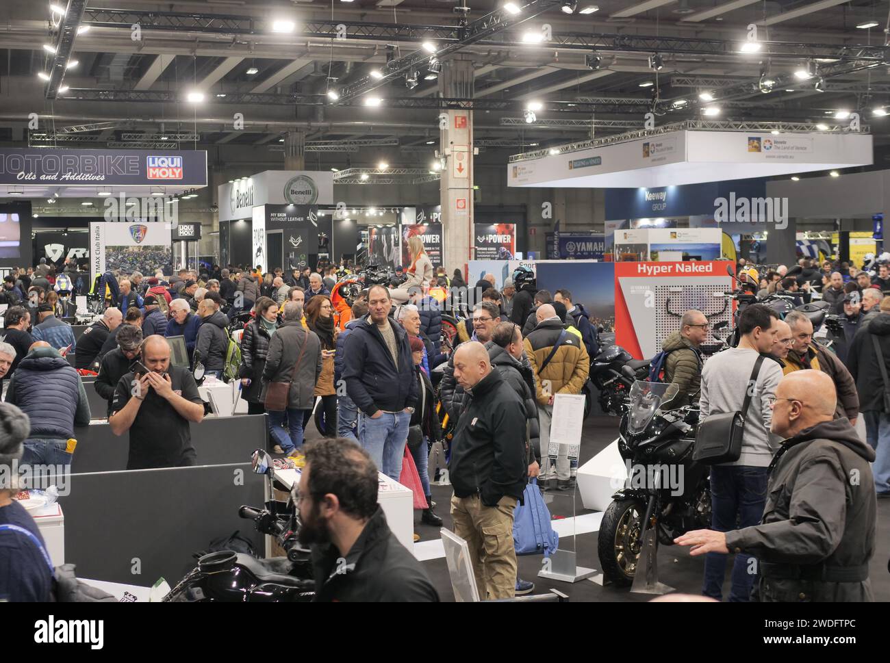 Menschen auf der Motor Bike expo Verona, Venetien, Italien Stockfoto