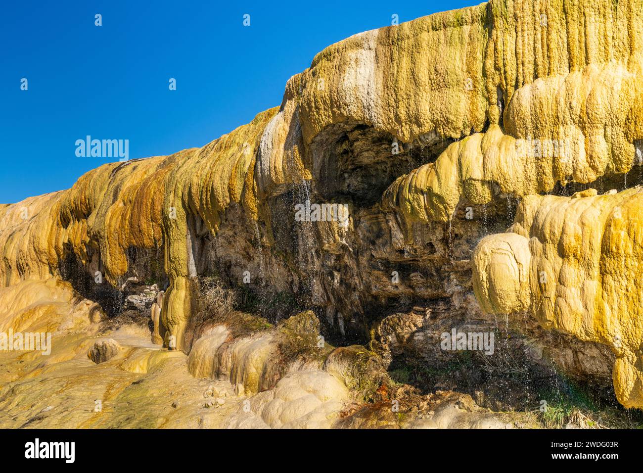 Die Travertine von Thermopolis, Wyoming, USA. Stockfoto