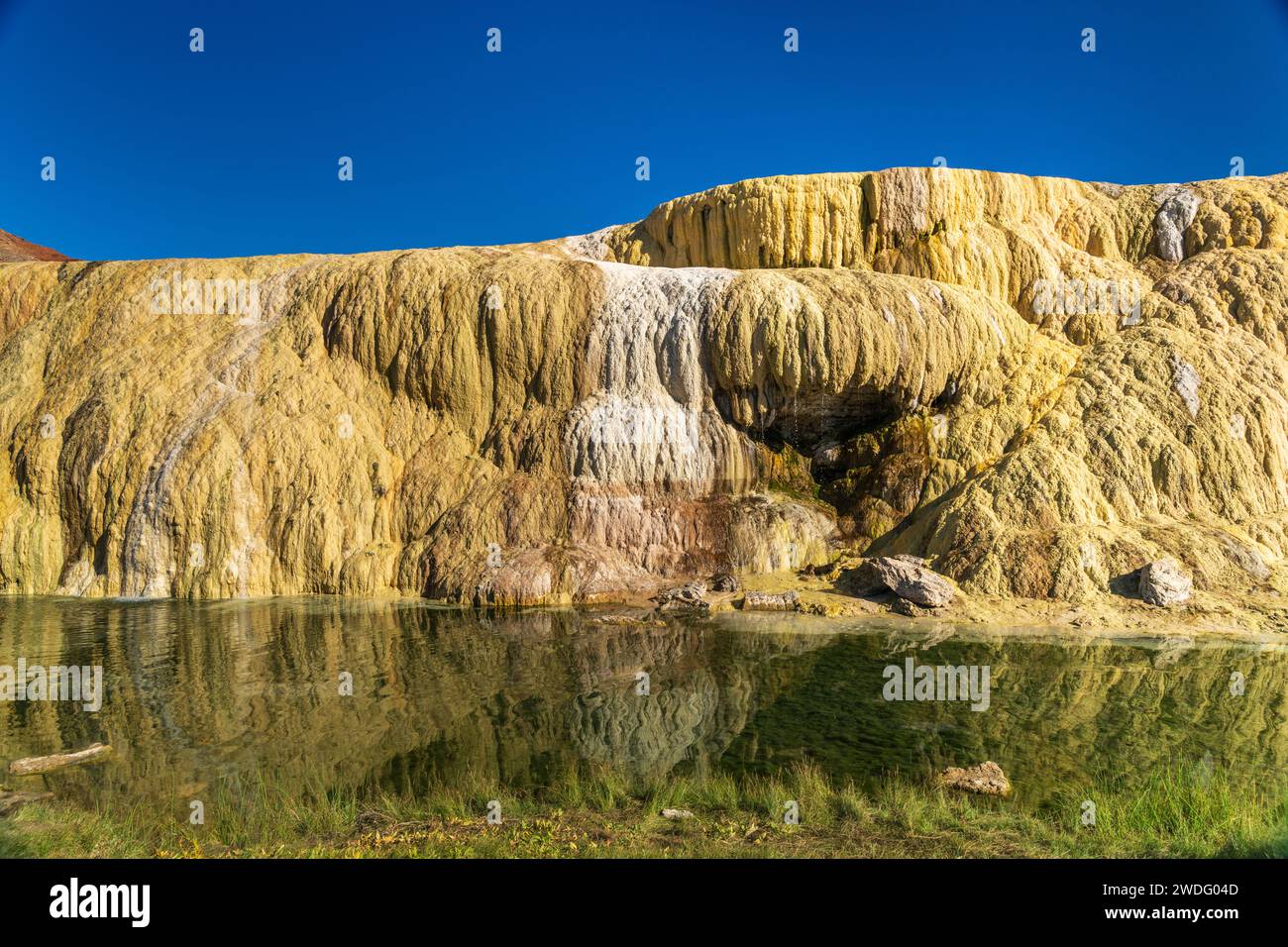 Die Travertine von Thermopolis, Wyoming, USA. Stockfoto