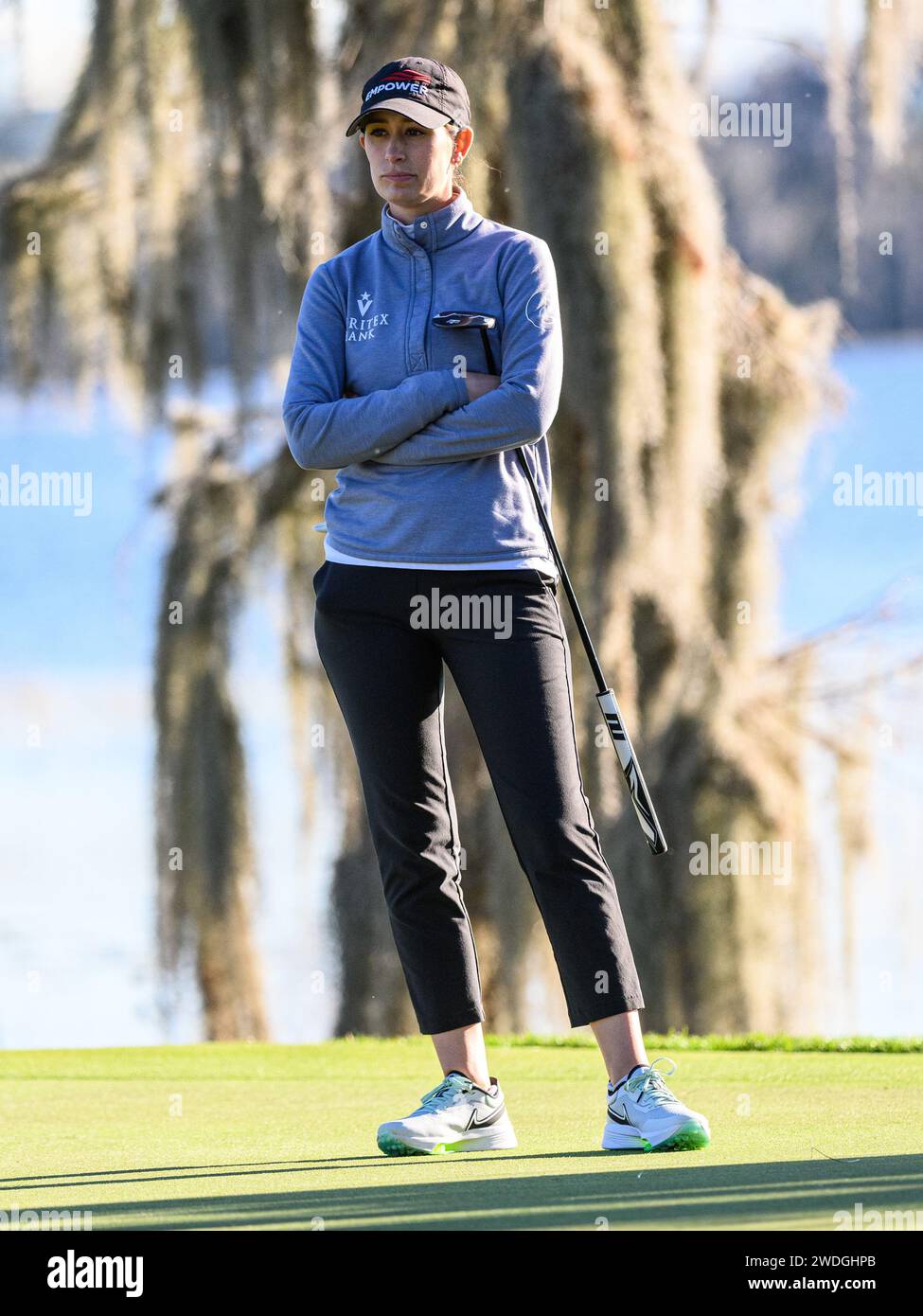 Orlando, FL, USA. Januar 2024. Cheyenne Knight auf dem 18. Grün während der dritten Runde des Hilton Grand Vacations Tournament of Champions im Lake Nona Golf & Country Club in Orlando, FL. Romeo T Guzman/CSM/Alamy Live News Stockfoto