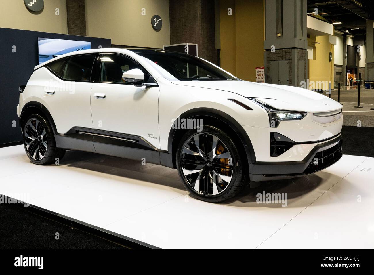 Washington, Usa. Januar 2024. Das Polestar 3 auf der Washington, DC Auto Show im Walter E. Washington Convention Center. Quelle: SOPA Images Limited/Alamy Live News Stockfoto