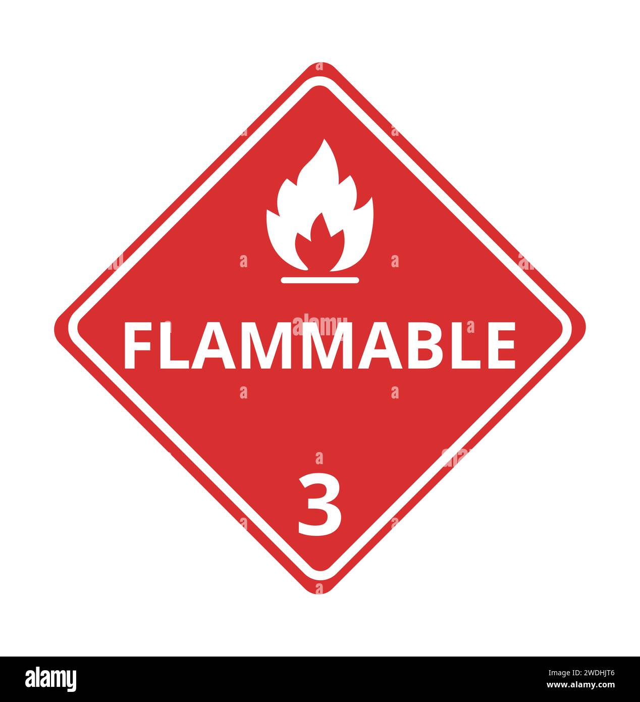 Symbol Für Isolierte Brennbare 3 Gefahrstoffe Stock Vektor