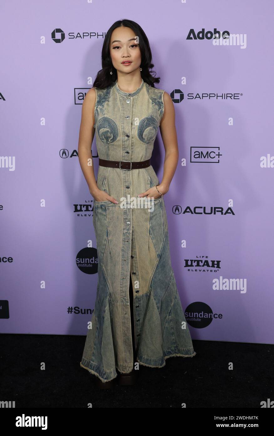 Park City, USA. Januar 2024. Callina Liang kam zur Premiere des Sundance Film Festivals 2024, das am 19. Januar 2024 im Library Center Theatre in Park City (Utah) stattfand. © JPA/AFF-USA.com Credit: AFF/Alamy Live News Stockfoto