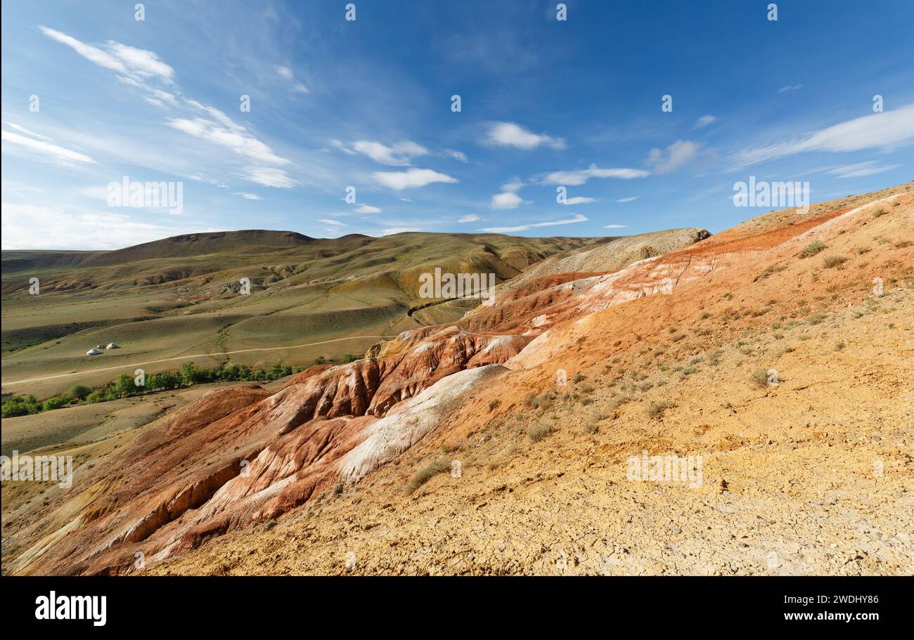'Mars'-Gebiet in den Bergen der Republik Altai, Russland Stockfoto
