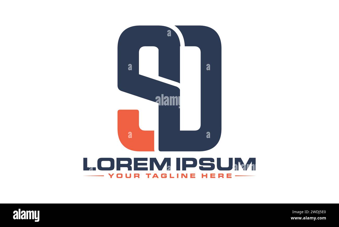 Logo-Design mit SD-Buchstaben. Stock Vektor