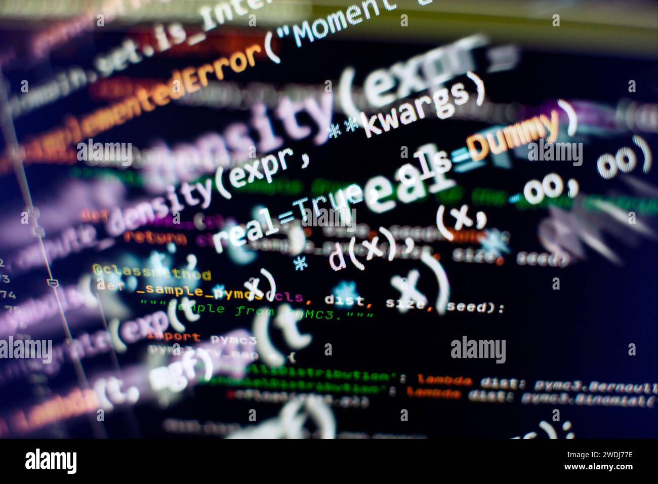 Python-Code-Computerbildschirm. Entwicklung mobiler Anwendungen Stockfoto