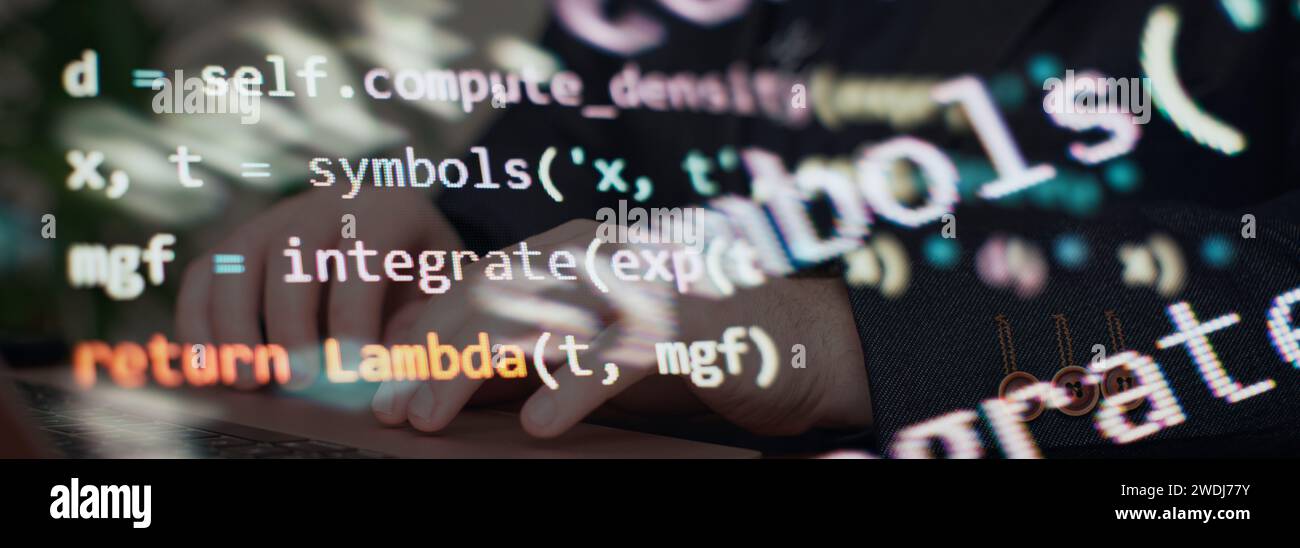 Python-Code-Computerbildschirm. Entwicklung mobiler Anwendungen Stockfoto