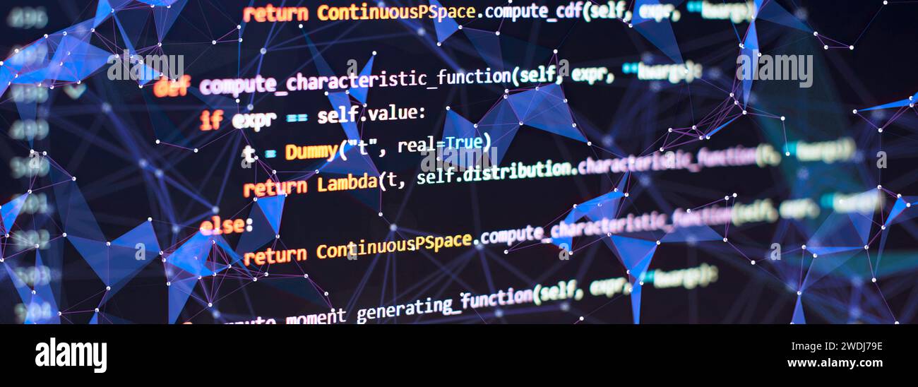 Python-Code-Computerbildschirm. Entwicklung mobiler Anwendungen Stockfoto