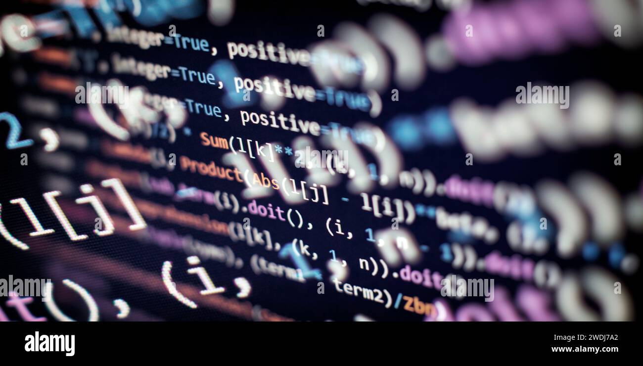 Programmierungscode-Hintergrund. Programmiercode für Softwareentwickler. Website-Programmiercode. Stockfoto