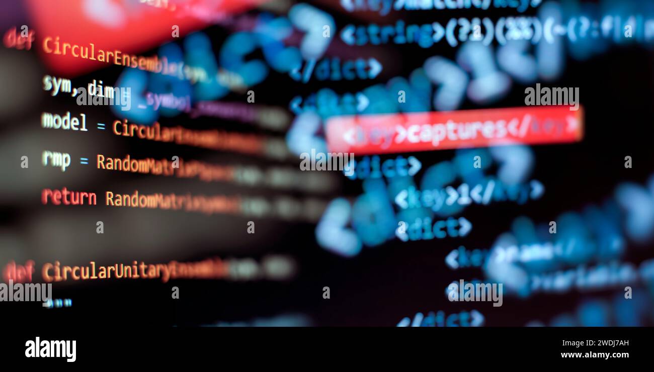 Programmierungscode-Hintergrund. Programmiercode für Softwareentwickler. Website-Programmiercode. Stockfoto