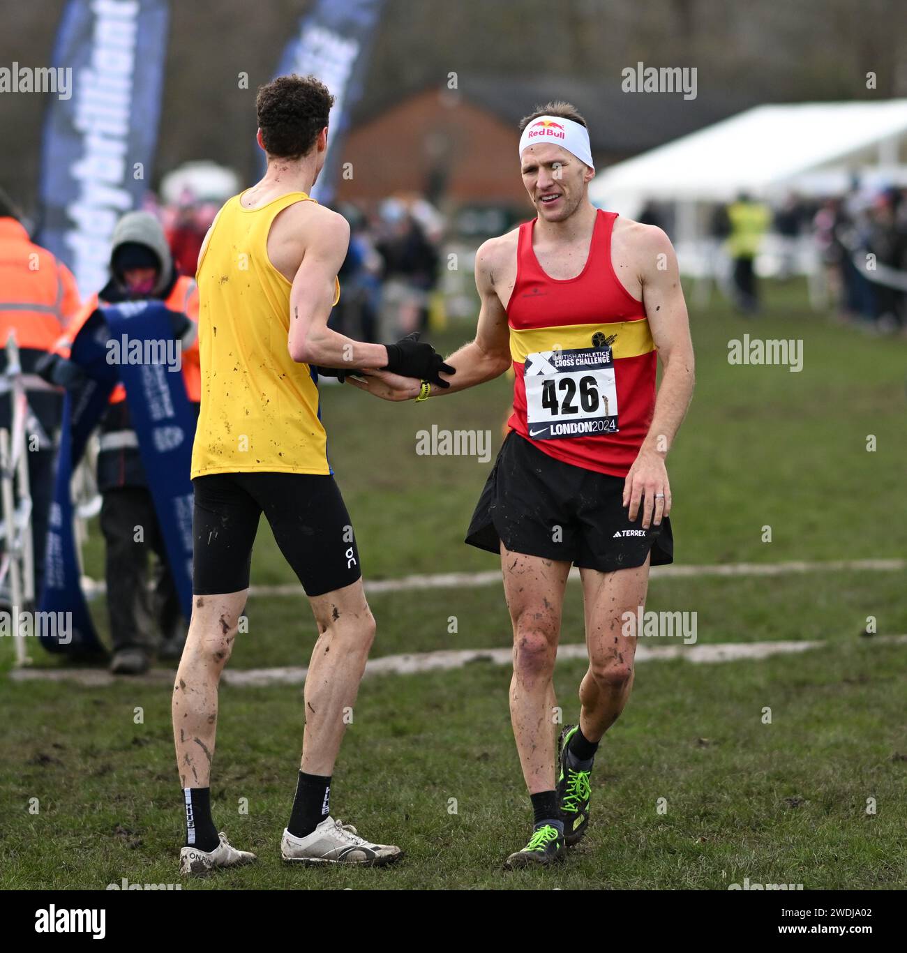 Hampstead, England. Januar 2024. Tom Evans (426) nach dem London International Cross Country. Quelle: Nigel Bramley/Alamy Live News Stockfoto