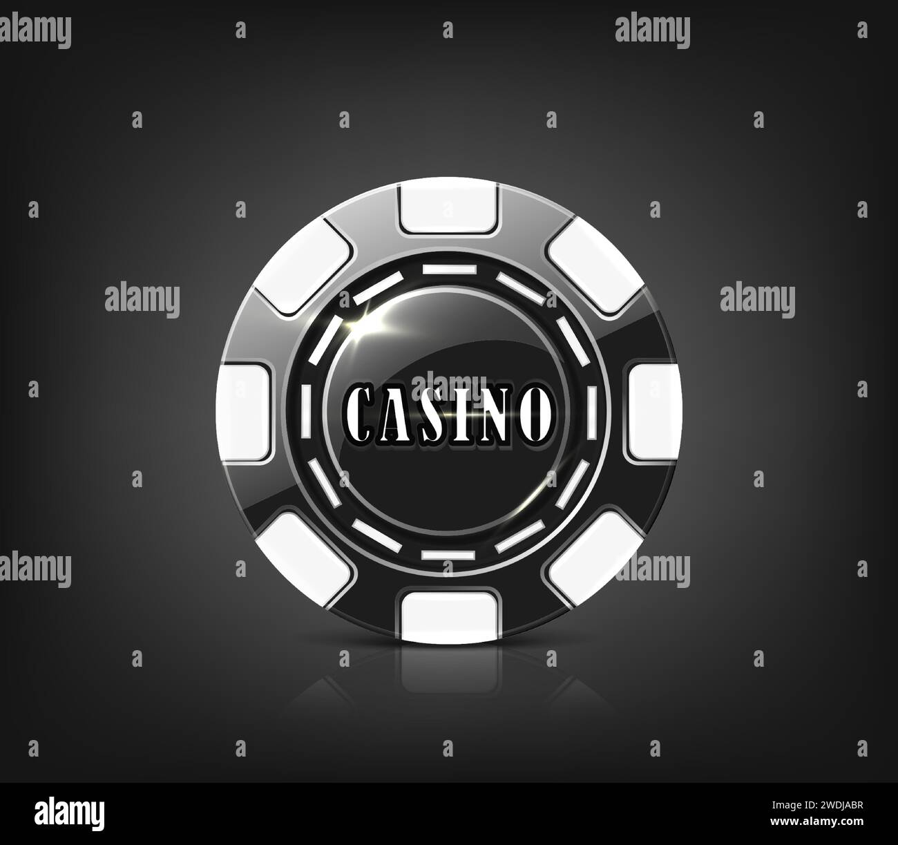 Realistischer Vektor Poker, Online Casino Emblem. Stock Vektor