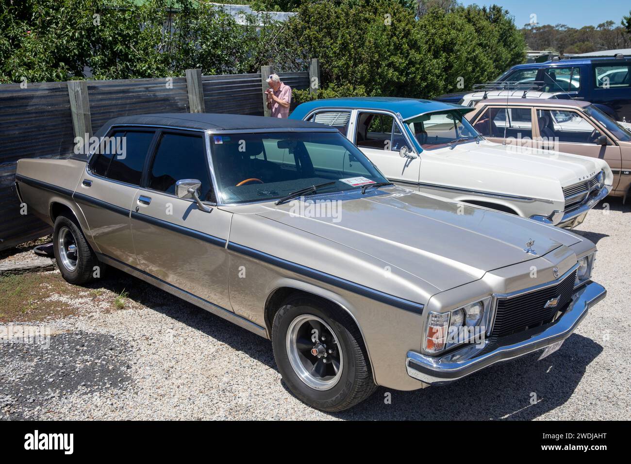 1977 Modell Holden Statesman Limousine, hergestellt von Holden Motor Cars in Australien, abgebildet in Mudgee Stadt New South Wales, Australien, 2024 Stockfoto