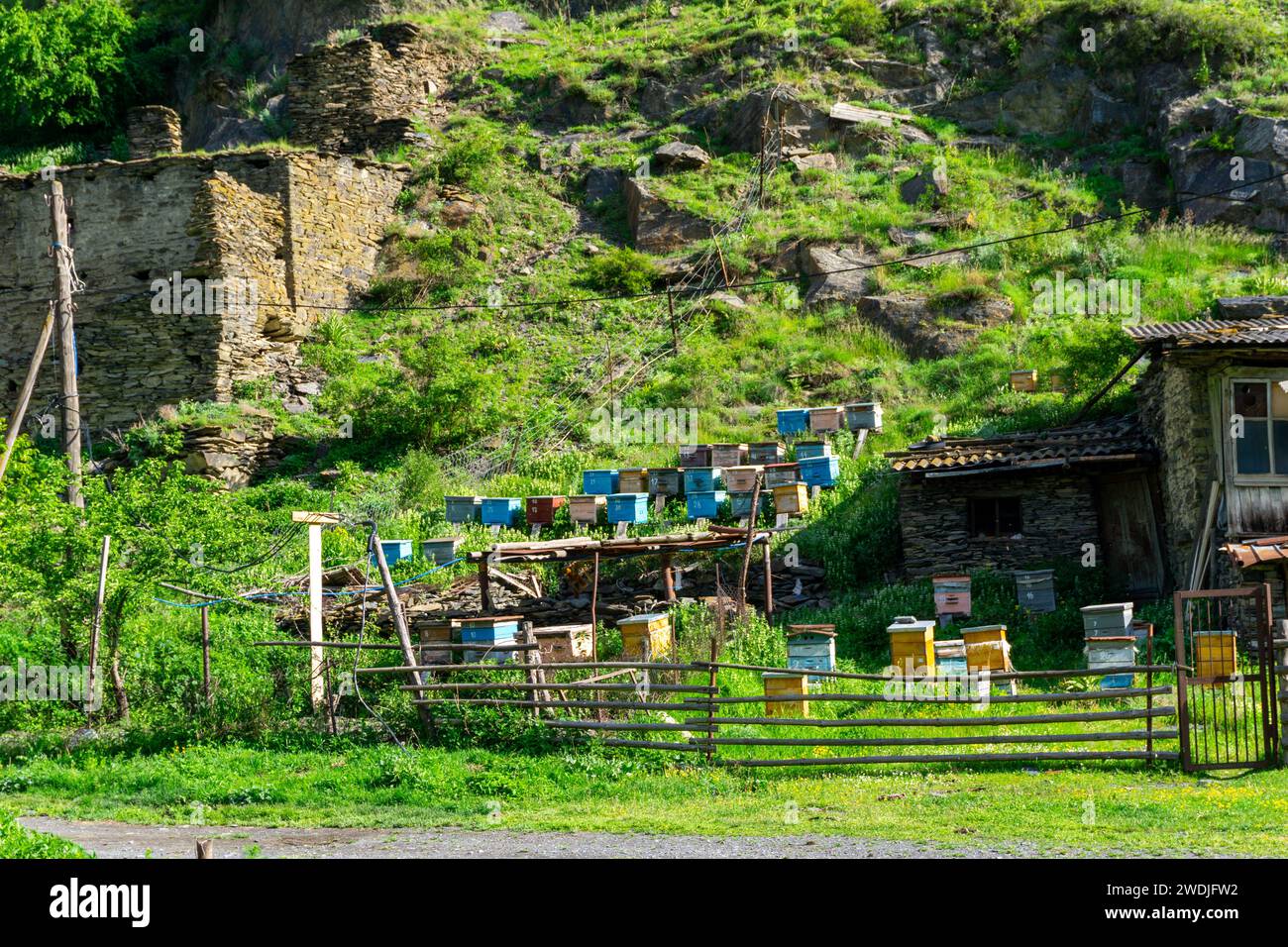 Shatili Dorf in Georgien Osteuropa Stockfoto