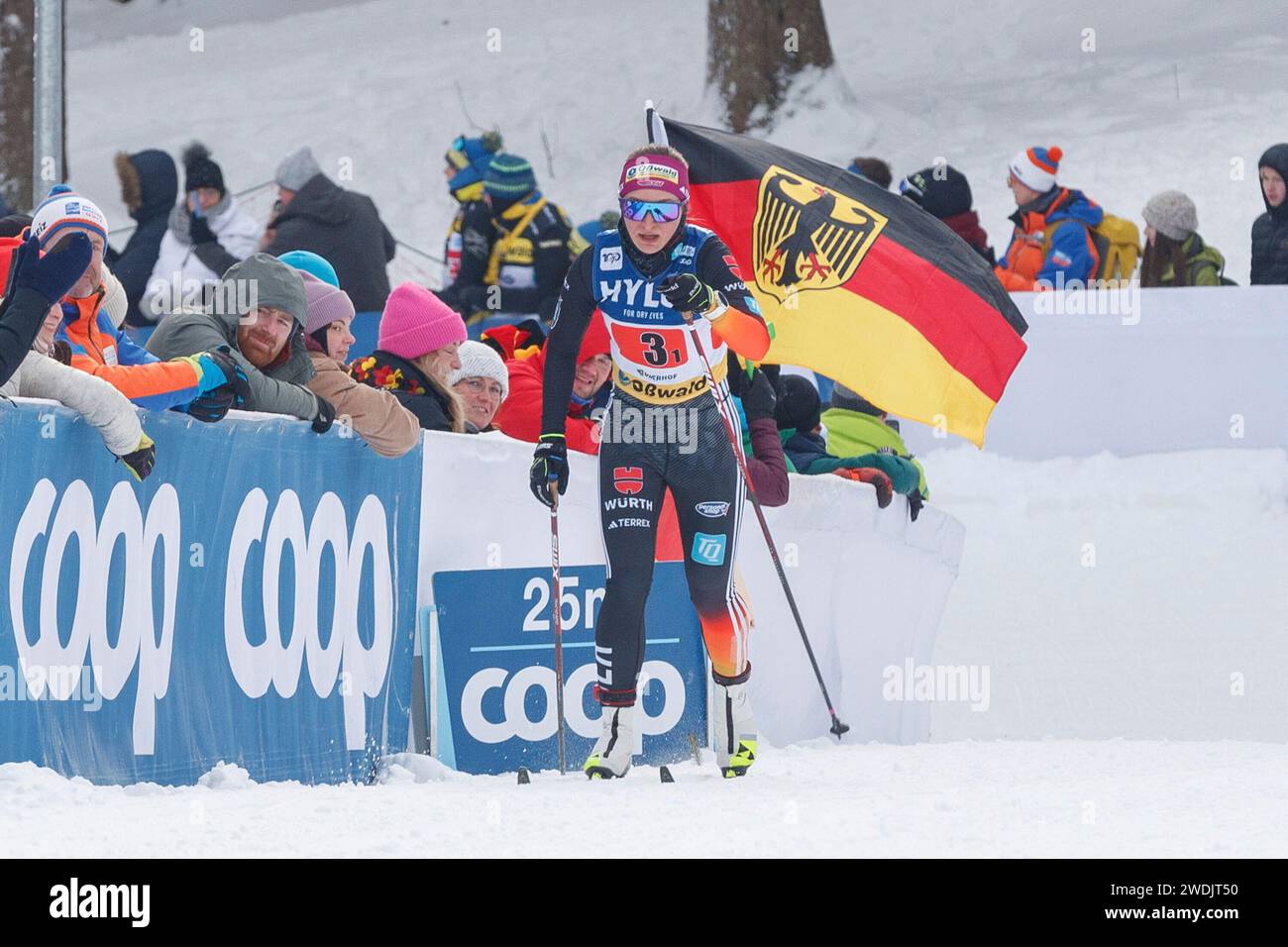 Oberhof, Deutschland. Januar 2024. Katherine Sauerbrey (Deutschland) am Birx-Steig, 21.01.2024, Oberhof (Deutschland), FIS Cross Country World Cup Oberhof 2024 Credit: dpa/Alamy Live News Stockfoto