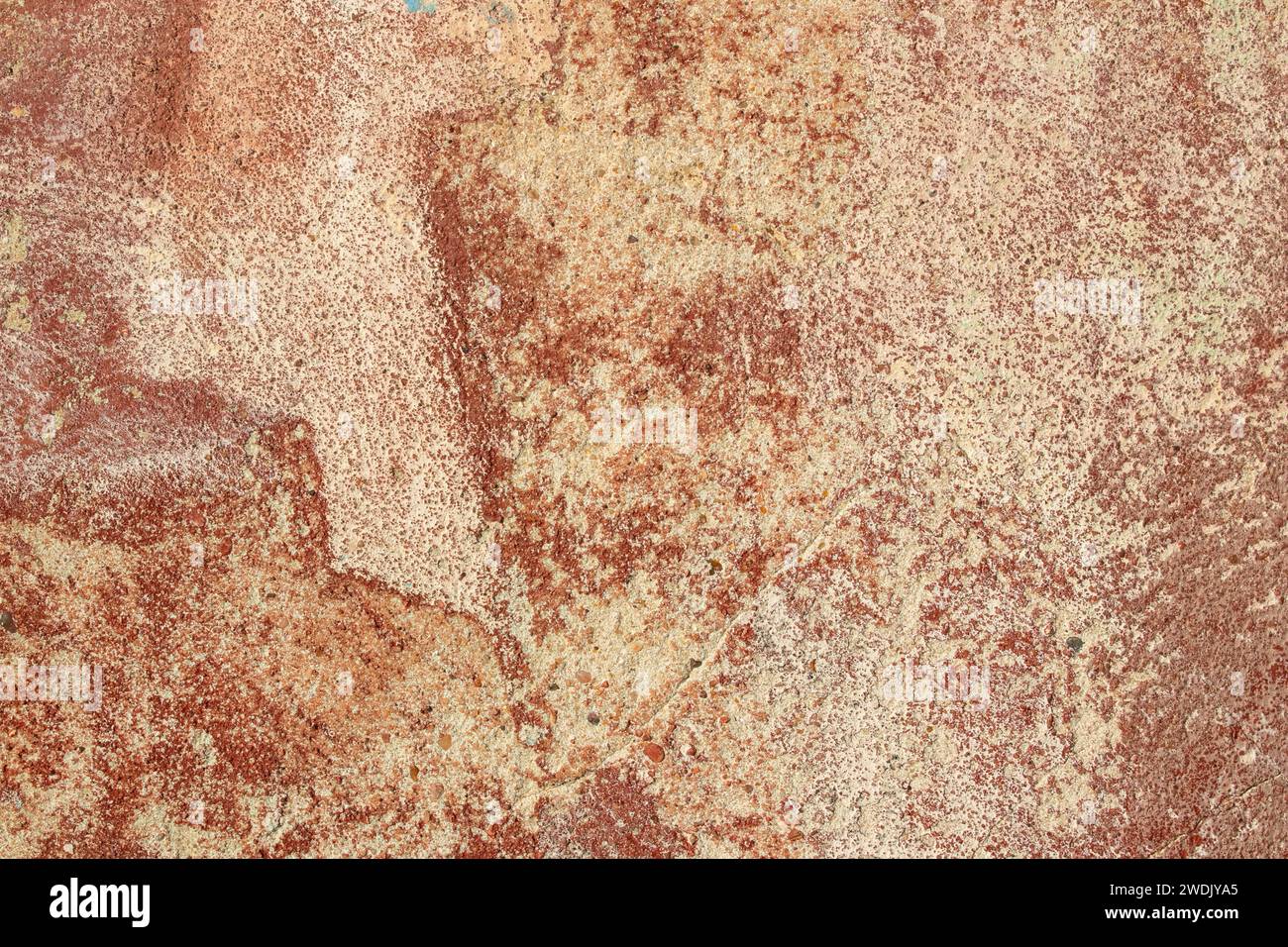 Nahaufnahme mit Texturen und Farben von rauem Mauerwerk Stockfoto