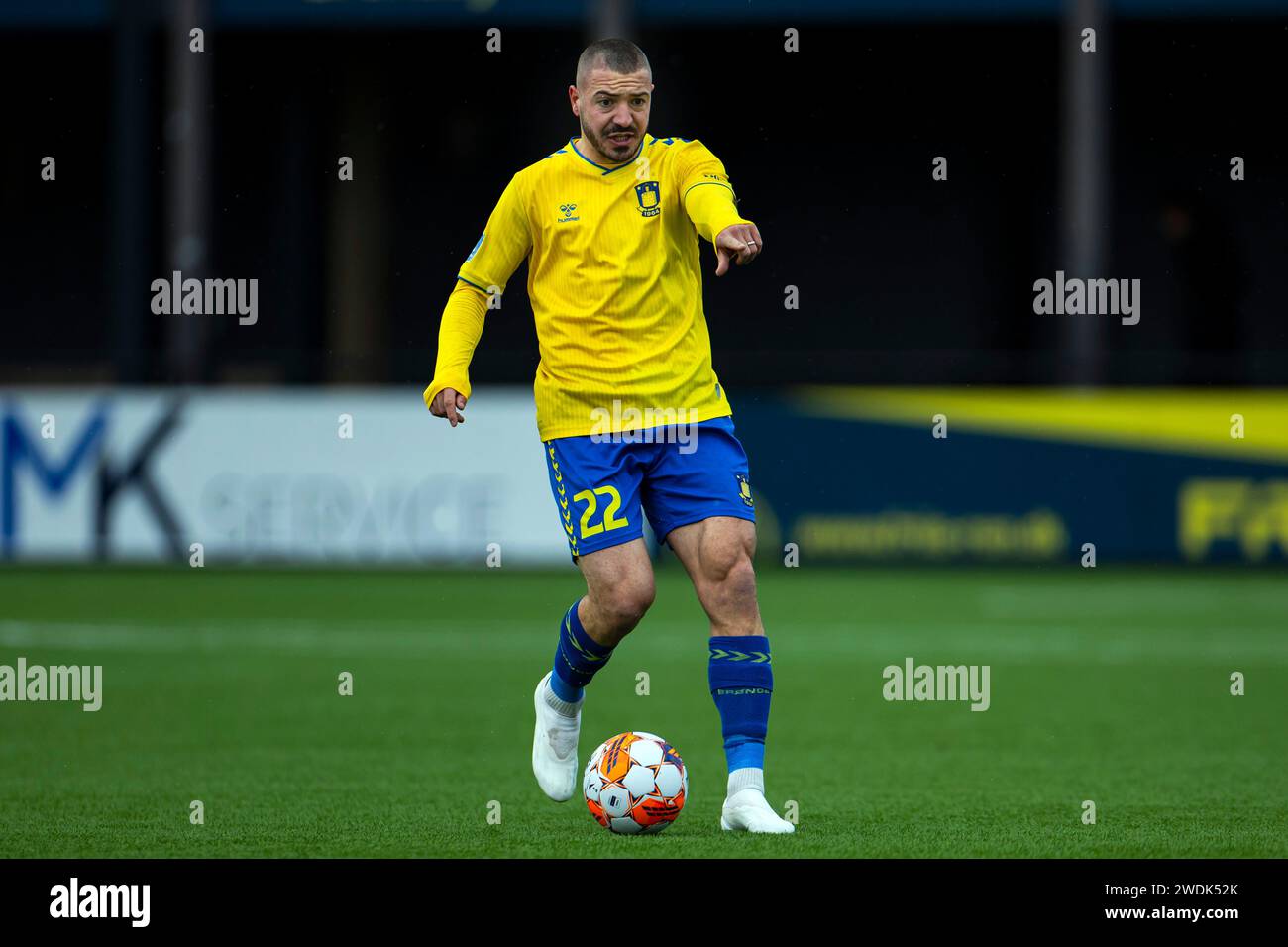 Broendby, Dänemark. Januar 2024. Josip Radosevic (22) von Broendby IF bei einem Testspiel zwischen Broendby IF und Hvidovre IF bei Bane 2 in Broendby. (Foto: Gonzales Photo/Alamy Live News Stockfoto