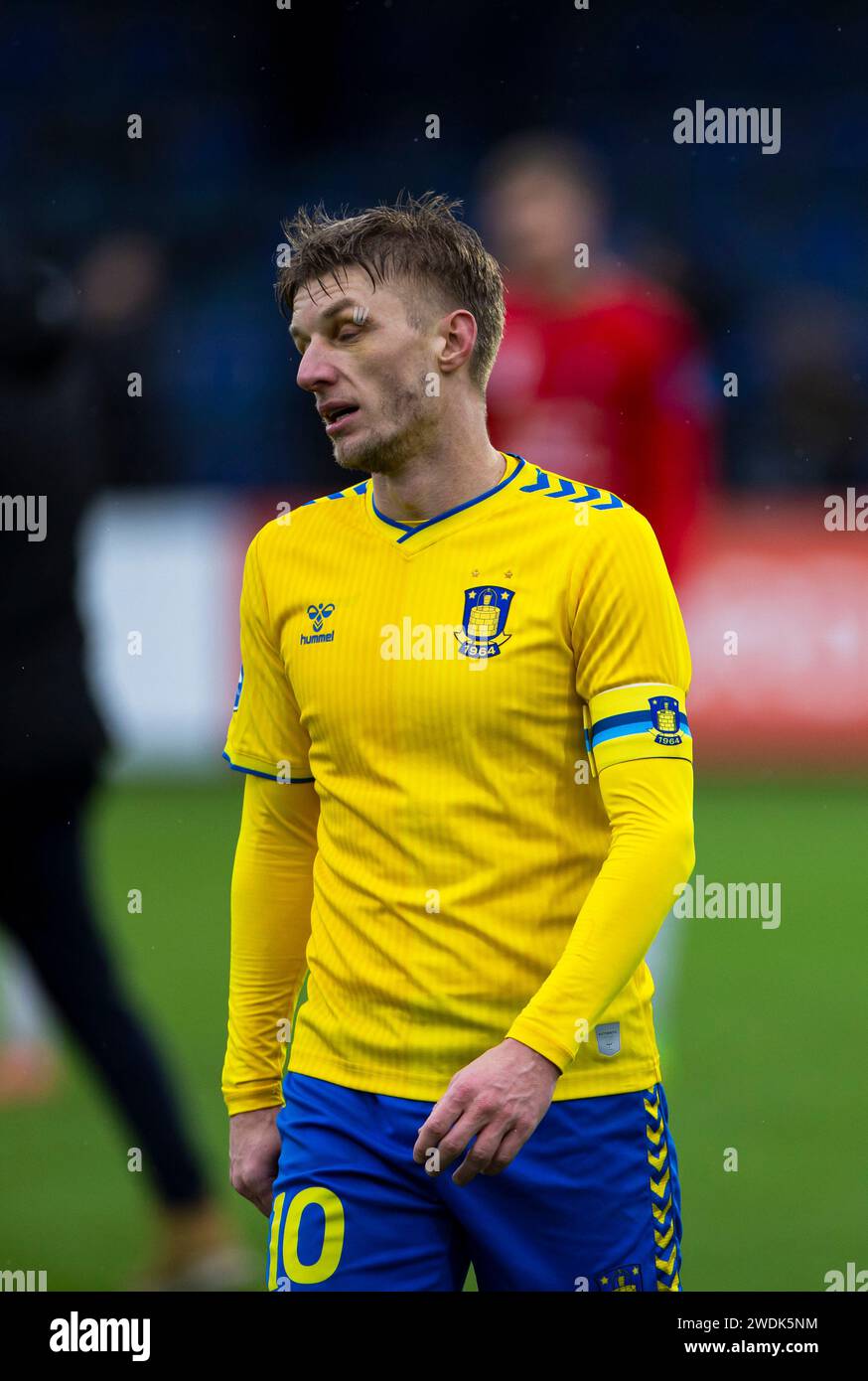 Broendby, Dänemark. Januar 2024. Daniel Wass (10) von Broendby IF bei einem Testspiel zwischen Broendby IF und Hvidovre IF bei Bane 2 in Broendby. (Foto: Gonzales Photo/Alamy Live News Stockfoto