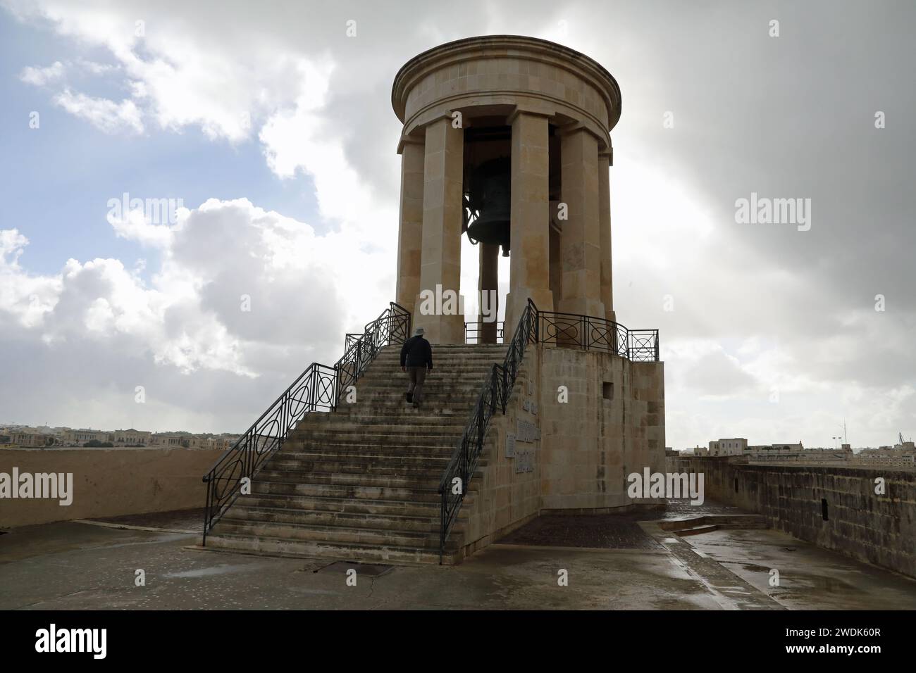 Die Belagerungsglocke in Valletta auf Malta Stockfoto