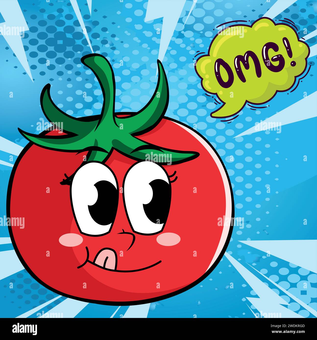 Tomaten Pop Art Hintergrund Design Vektorbild Stock Vektor