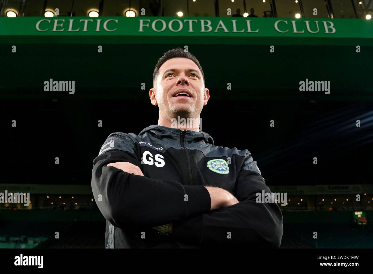 Buckie Thistle Manager Graeme Stewart vor dem Spiel der vierten Runde des Scottish Cup in Celtic Park, Glasgow, Schottland. Bilddatum: Sonntag, 21. Januar 2024. Stockfoto