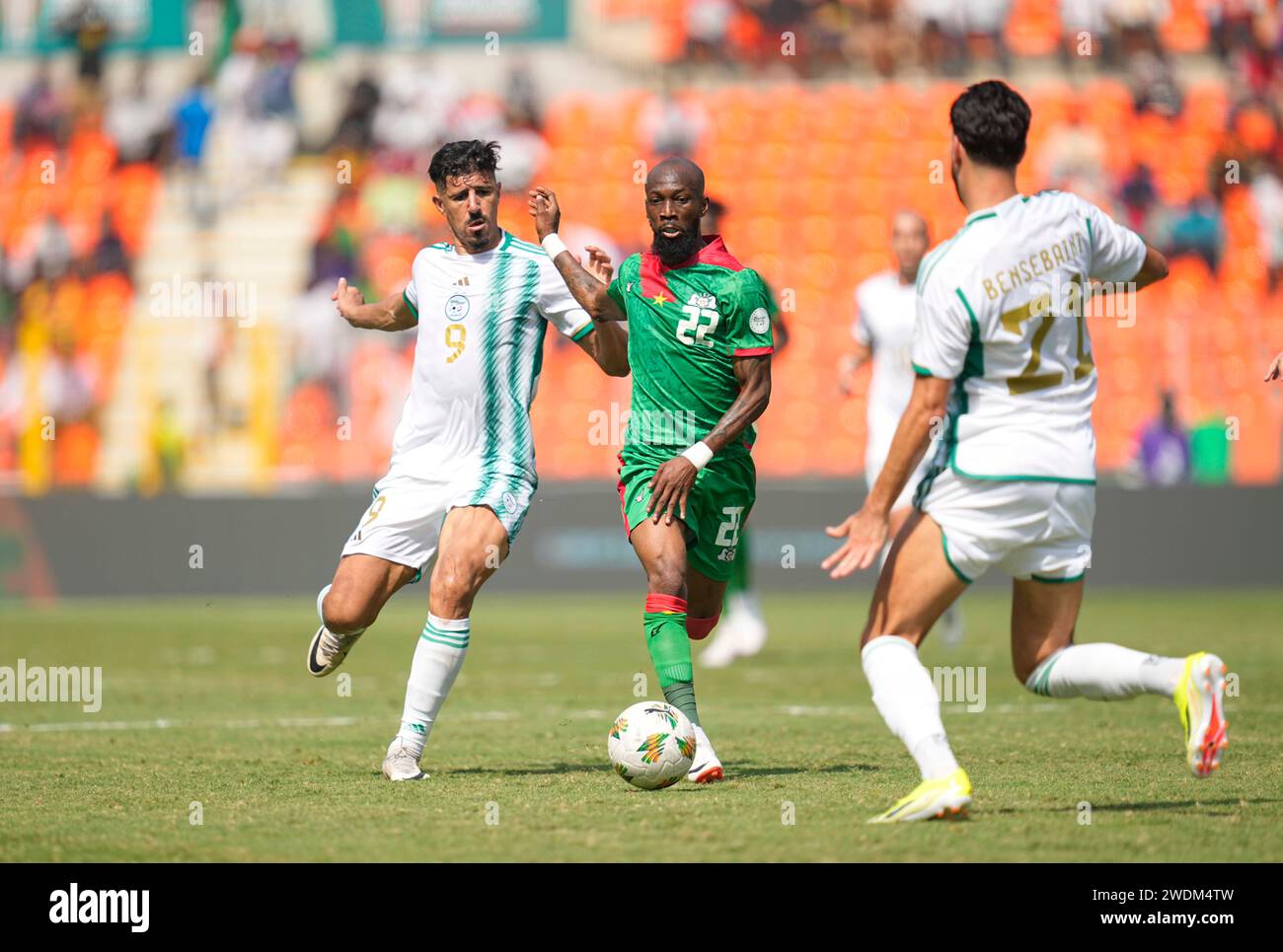 1 20, 2024. LIVE-Bilder vom Spiel der Gruppe C African Cup of Nation 2023 zwischen Algerien und Burkina Faso, Stade de la Paix, Bouake, . Kim Preis/CSM Stockfoto