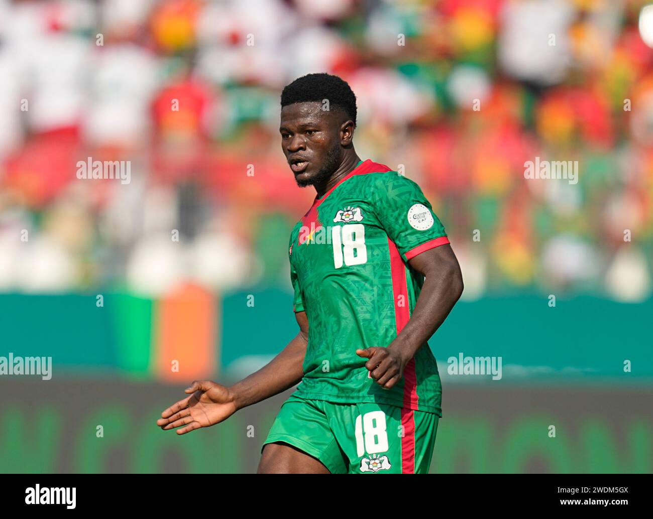 1 20, 2024. LIVE-Bilder vom Spiel der Gruppe C African Cup of Nation 2023 zwischen Algerien und Burkina Faso, Stade de la Paix, Bouake, . Kim Preis/CSM Stockfoto