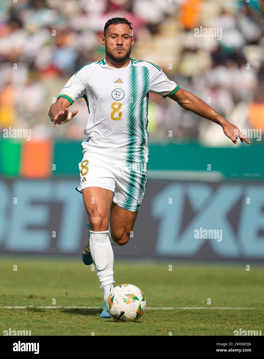 1 20, 2024. LIVE-Bilder vom Spiel der Gruppe C African Cup of Nation 2023 zwischen Algerien und Burkina Faso, Stade de la Paix, Bouake, . Kim Preis/CSM Stockfoto