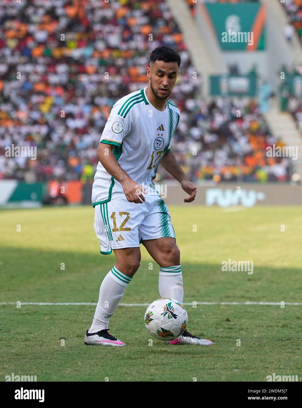 1 20, 2024. LIVE-Bilder vom Spiel der Gruppe C African Cup of Nation 2023 zwischen Algerien und Burkina Faso, Stade de la Paix, Bouake, . Kim Preis/CSM Stockfoto