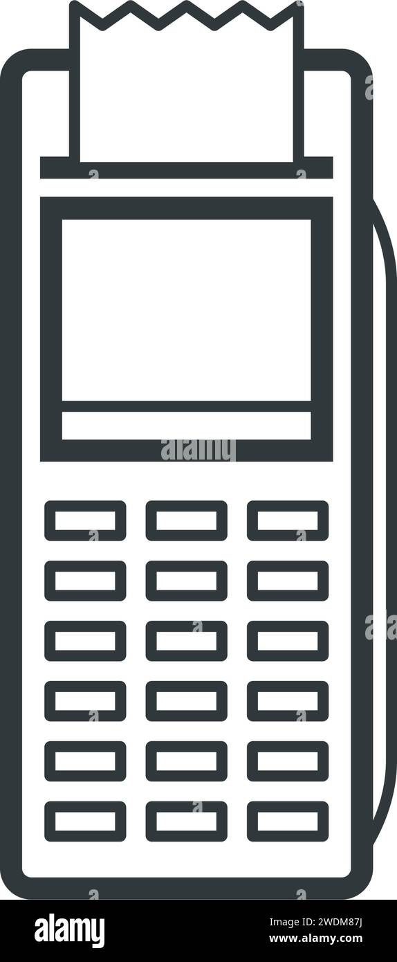 POS-Terminal-Maschine druckt ein isoliertes Symbol für einen Beleg Stock Vektor