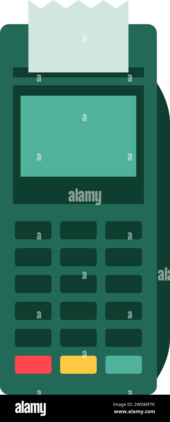 POS-Terminal-Maschine druckt ein isoliertes Symbol für einen Beleg Stock Vektor
