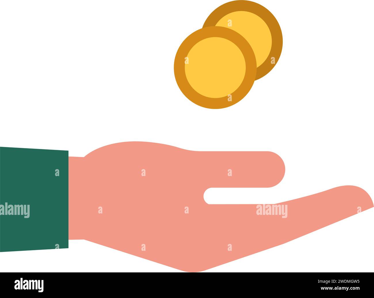 Geschäftsmann Hand Receiving Geld, Zahlungen und Spesen Konzept, isoliertes Symbol Stock Vektor