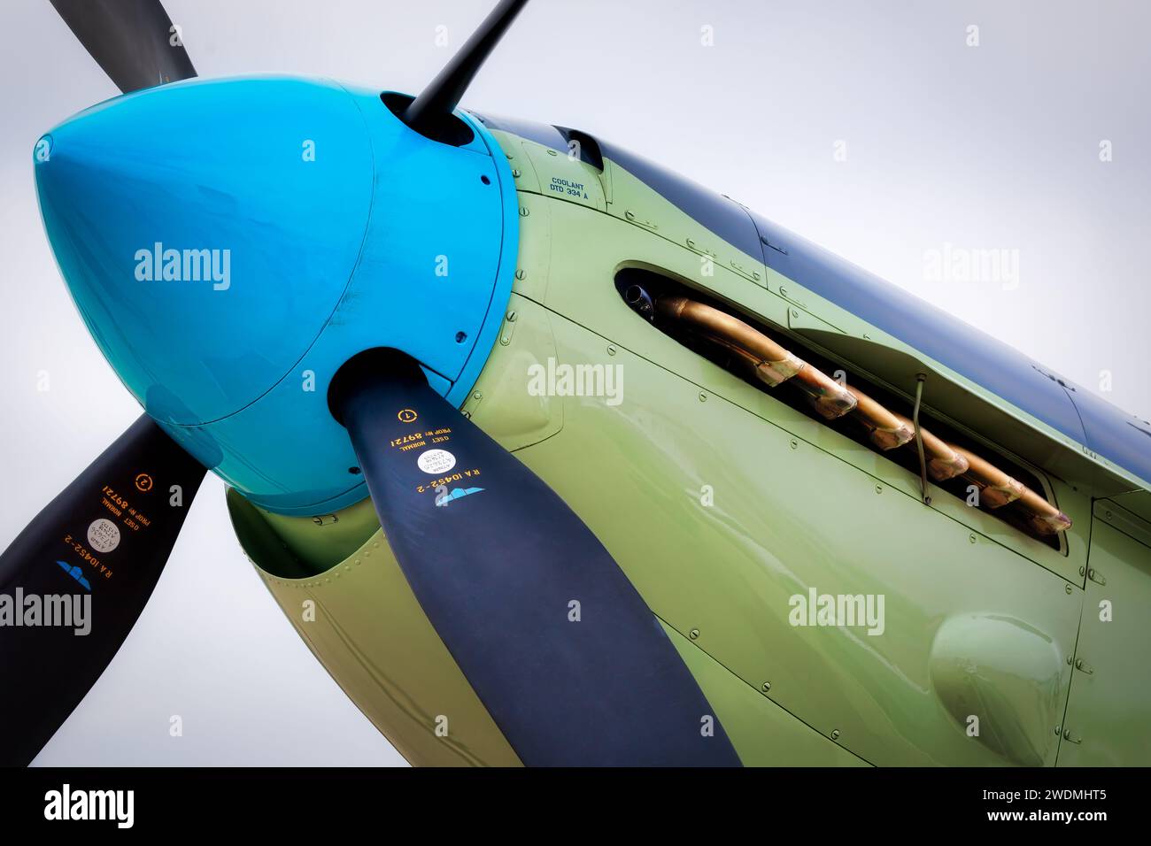 Die Nase und der Motor eines Fairey Firefly auf der amerikanischen Airshow 2023 in Miramar, Kalifornien. Stockfoto